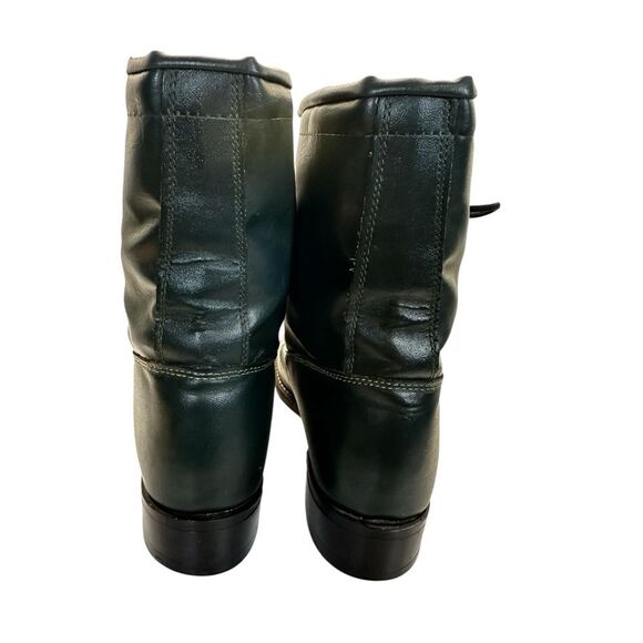 Vintage TEXAS USA Leather Kiltie Lace-Up Boots Green Men’s 7M Women’s 8.5 9 main image 8